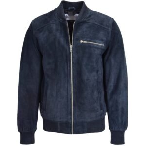 Herren Bomberjacke aus Wildleder in Blau