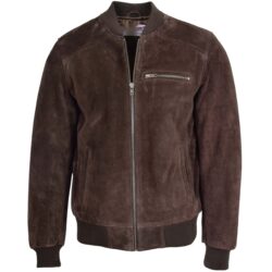 Herren Wildleder Bomberjacke in Braun