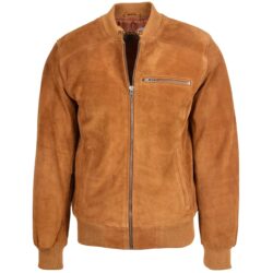 Herren Wildleder Bomberjacke Tan