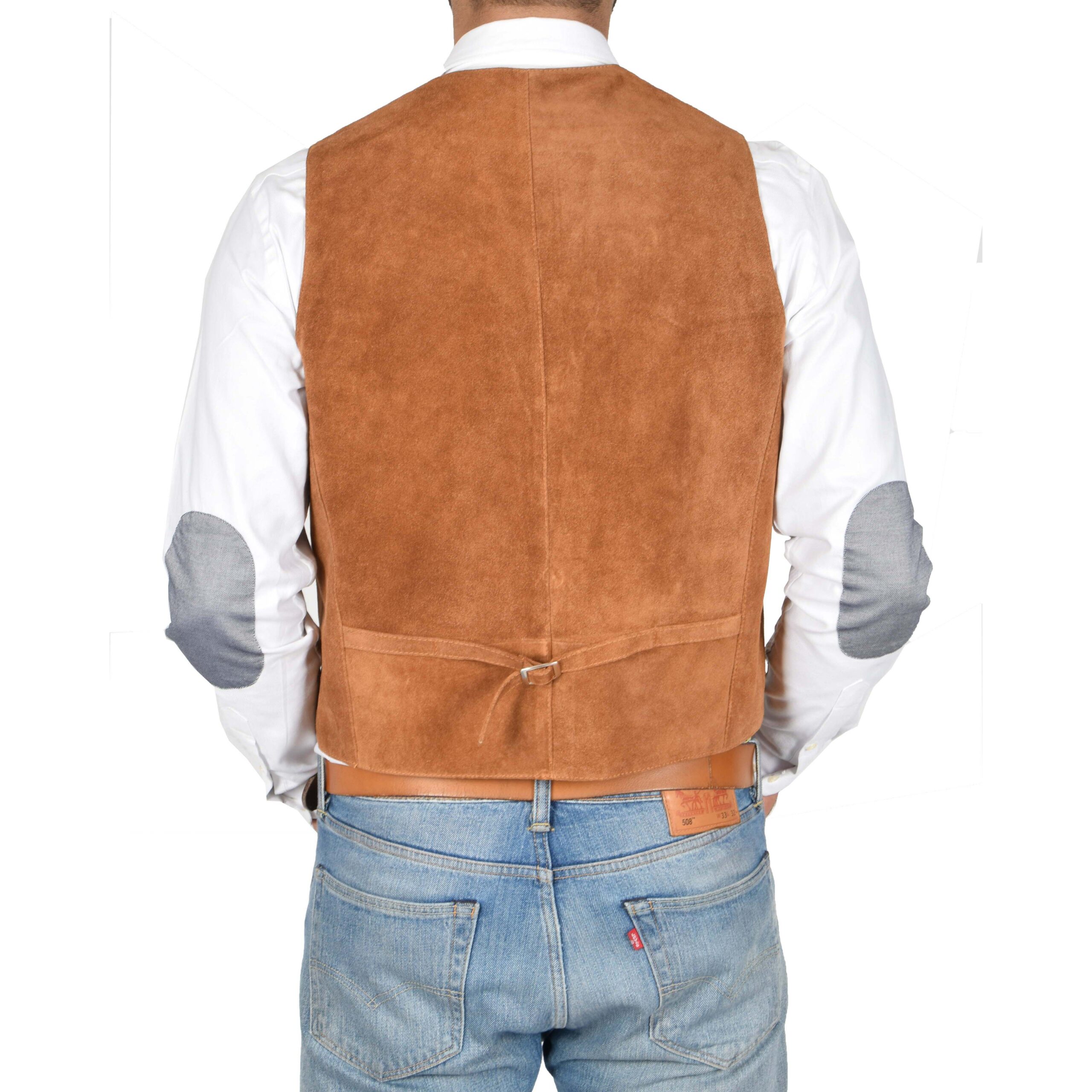 Herren Weste aus Veloursleder in Don Tan - Image 2
