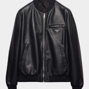 Prada Herren Nappa Leder Bomberjacke Schwarz