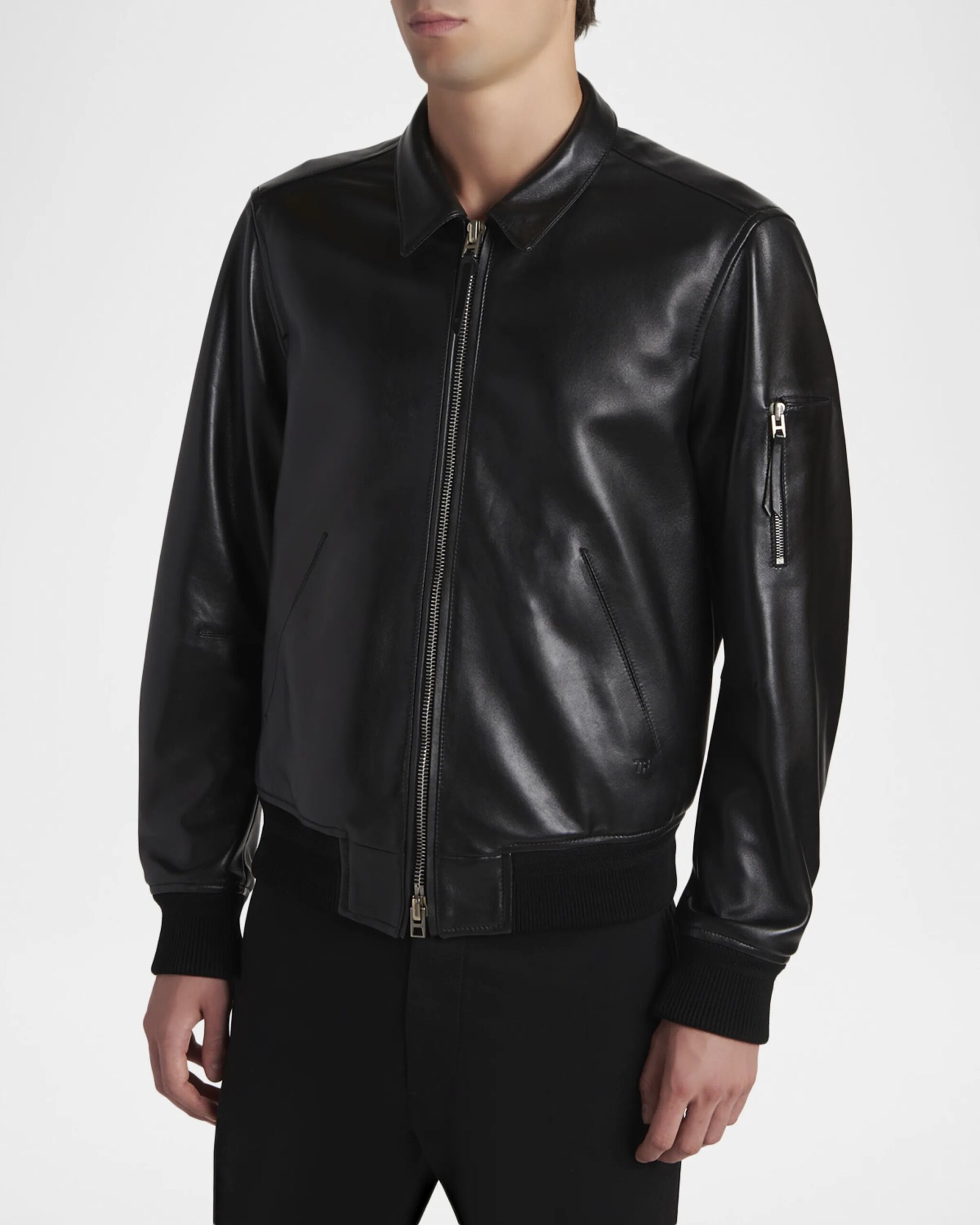 TOM FORD Herren Blouson Lederjacke in Schwarz - Image 4