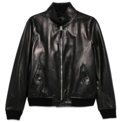 TOM FORD Herren Leder Bomberjacke Schwarz