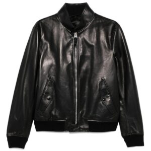 TOM FORD Herren Leder Bomberjacke Schwarz