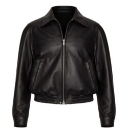 TonyWack Biker-Lederjacke für Herren Schwarz
