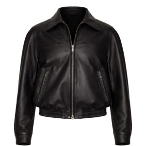 TonyWack Biker-Lederjacke für Herren Schwarz