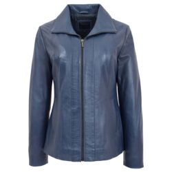 Damen Lederjacke Julia Blau Klassisch