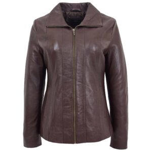Damen Lederjacke Julia Braun Klassisch