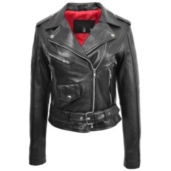 Kate Damen Leder Bikerjacke Schwarz