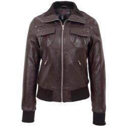 Damen Bomberjacke Klassisch Braun