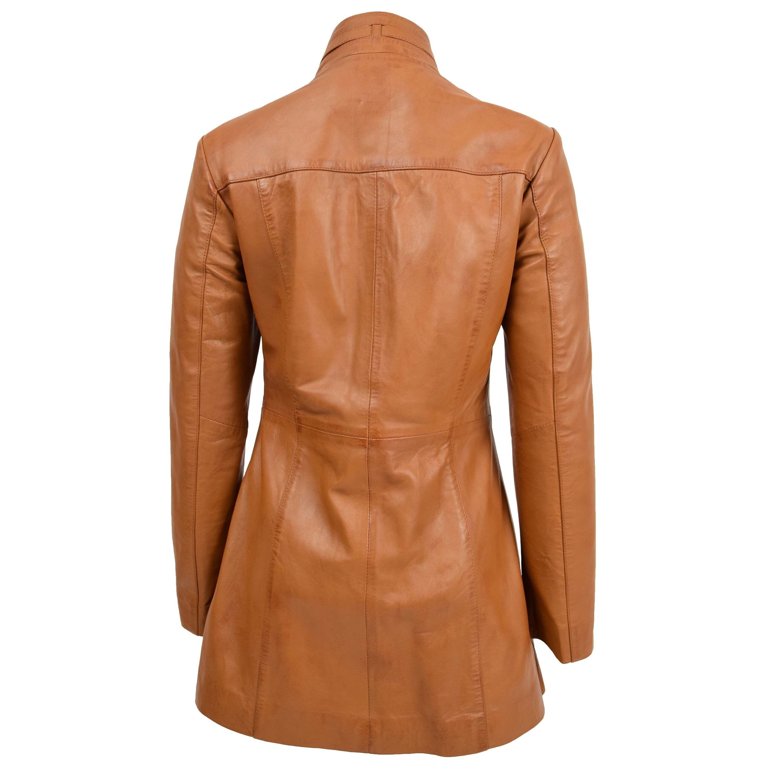 Kendall Lederjacke für Damen in Tan mit Doppel-Reißverschluss - Image 2