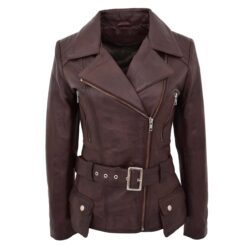 Damen Bikerjacke Celia Braun