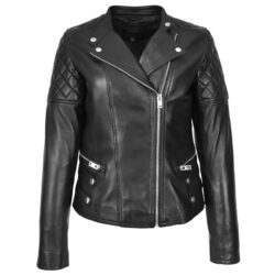 Damen Leder Bikerjacke Molly Schwarz