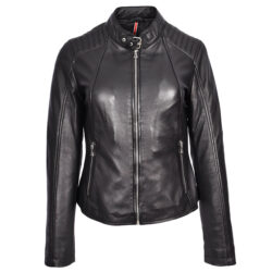 Damen Leder Bikerjacke Sophia Schwarz