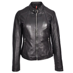 Damen Leder Bikerjacke Sophia Schwarz