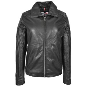 Camila Damen Klassische Lederjacke Schwarz