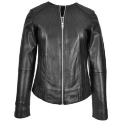 Damen Lederjacke Lottie Schwarz Klassisch