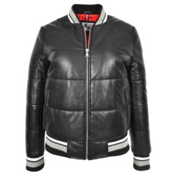 Dolly Damen Leder-Bomberjacke Schwarz