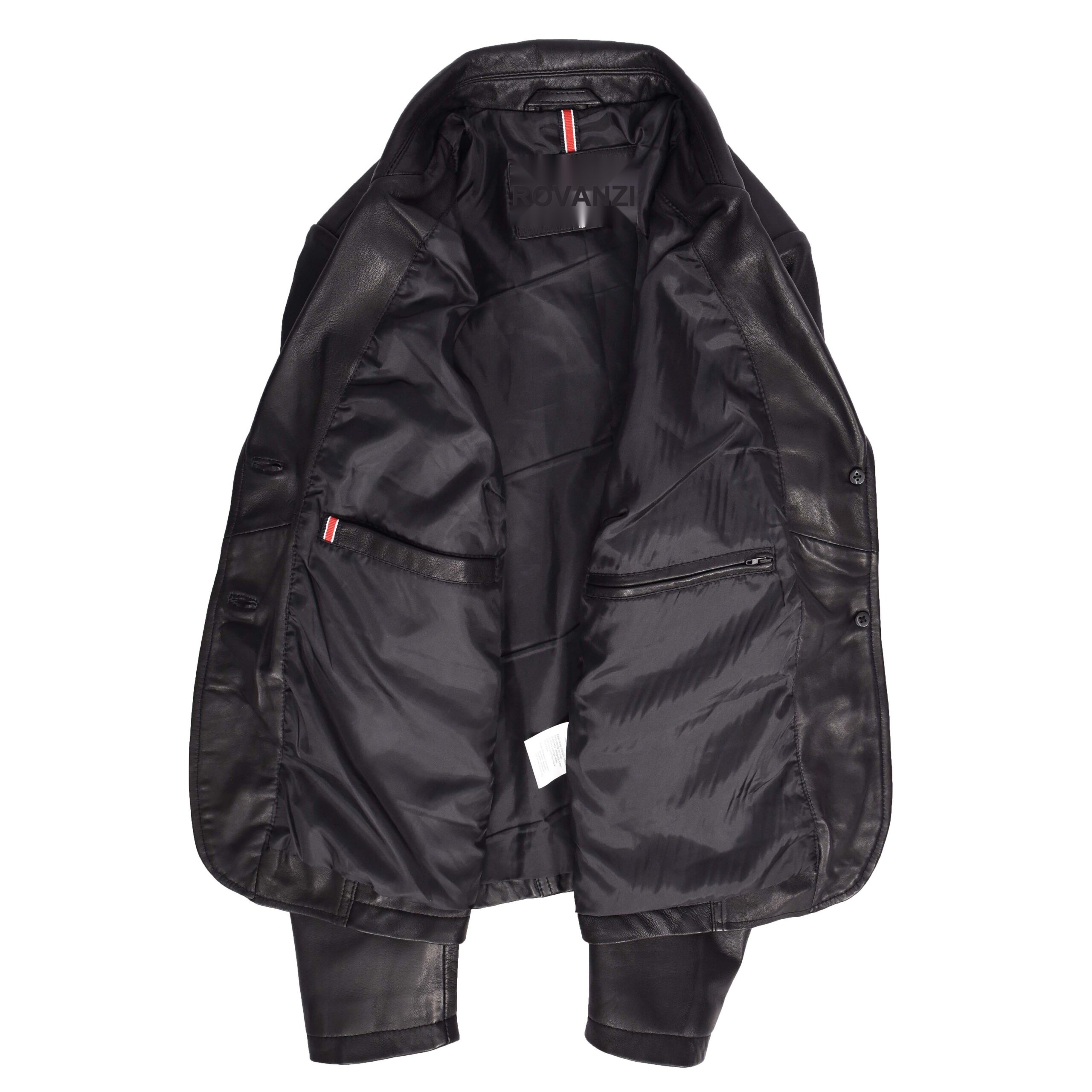 Damen Lederblazer Gracie Schwarz mit zwei Knöpfen - Image 3