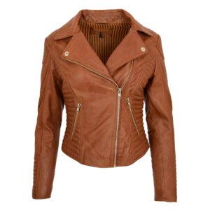 Damen Bikerjacke aus Leder Anna Tan
