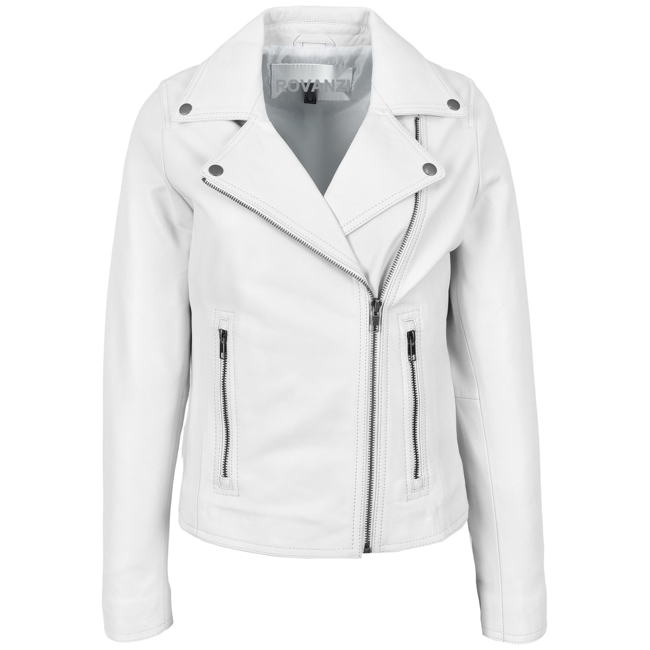 Damen Bikerjacke Lola aus Leder in Weiß