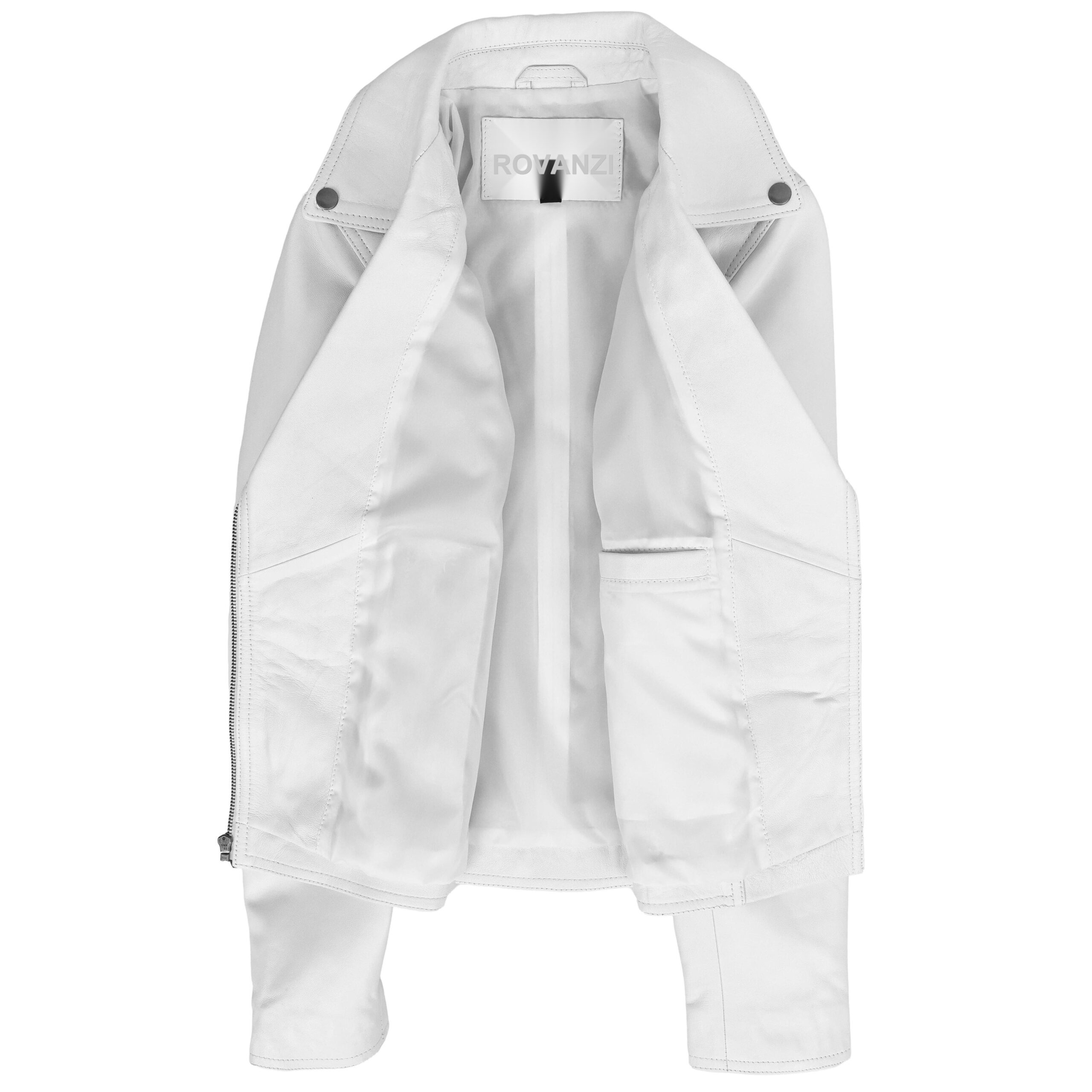 Damen Bikerjacke Lola aus Leder in Weiß - Image 2