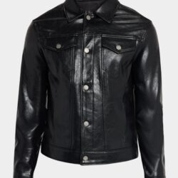 Monfrere Dean Patent Noir Trucker Jacke