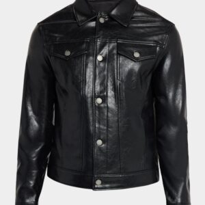 Monfrere Dean Patent Noir Trucker Jacke