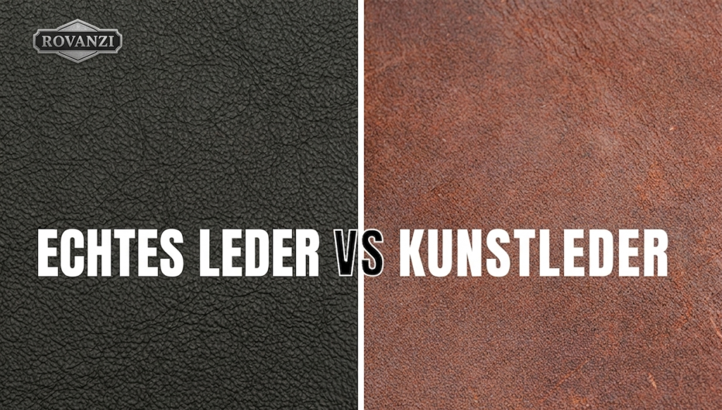 Echtes Leder vs Kunstleder Vergleich bei Rovanzi Lederjacken